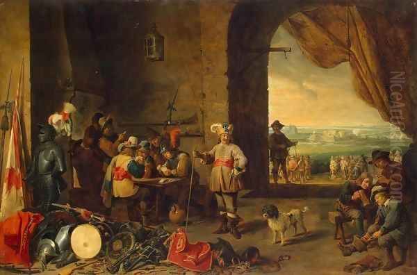 Guardroom Oil Painting by David The Younger Teniers