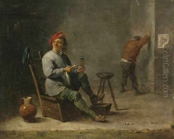 Smoker Oil Painting by David The Younger Teniers