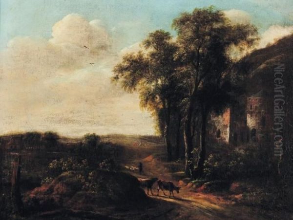 Paysage Au Gardien De Vaches Oil Painting by Jacob Van Ruisdael