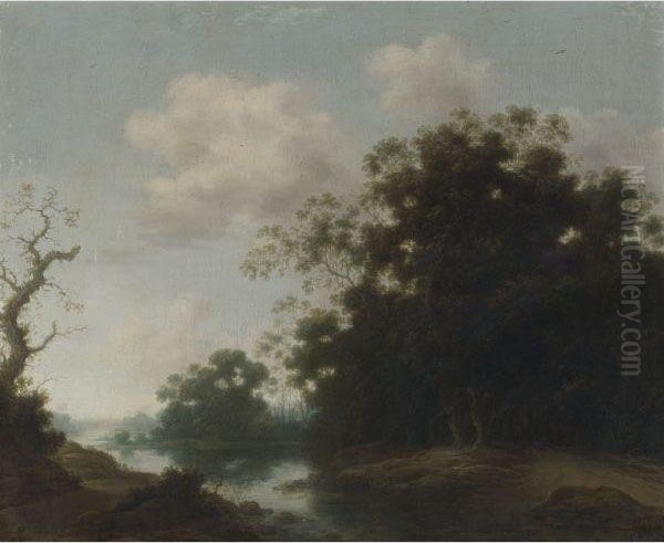 Landscape With Trees Oil Painting by Jacob Van Ruisdael