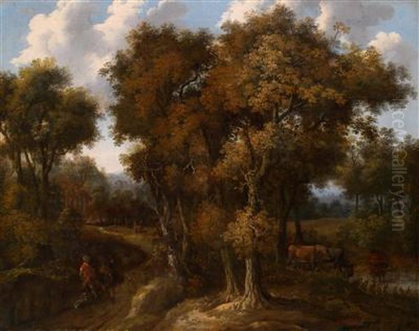 Waldlandschaft Mit Hirtenstaffage Oil Painting by Jacob Van Ruisdael