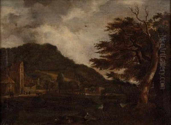 Landschaft Mit Ruine Undpersonenstaffage Oil Painting by Jacob Van Ruisdael