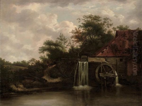 A Water Mill Oil Painting by Jacob Van Ruisdael