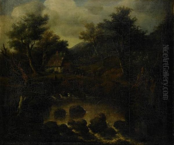 Landskap Med Gard Oil Painting by Jacob Van Ruisdael