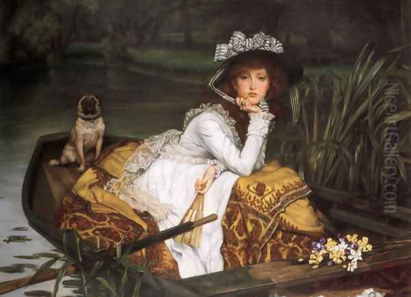 Young Lady In A Boat Oil Painting by James Jacques Joseph Tissot