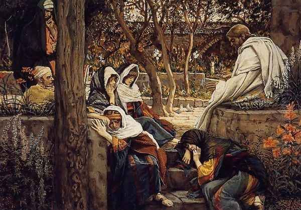 Jesus At Bethany Oil Painting by James Jacques Joseph Tissot