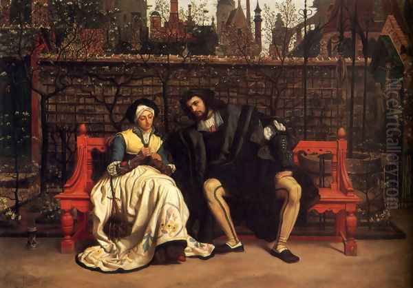 Faust And Marguerite In The Garden Oil Painting by James Jacques Joseph Tissot