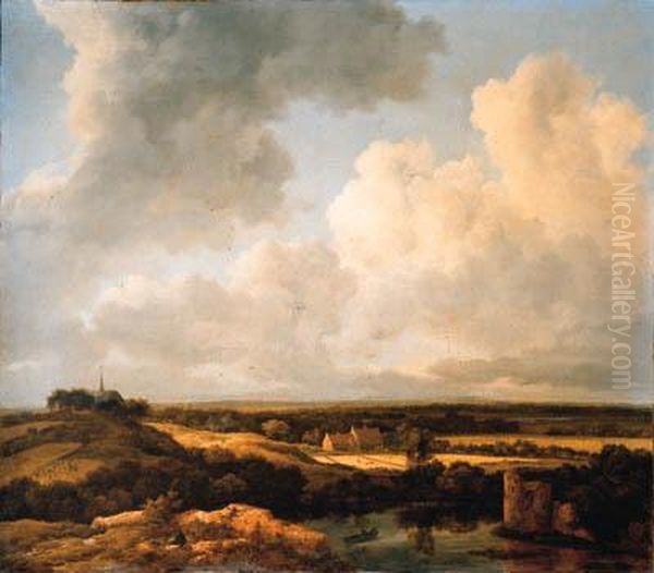 An Extensive Landscape In Summer Oil Painting by Jacob Van Ruisdael