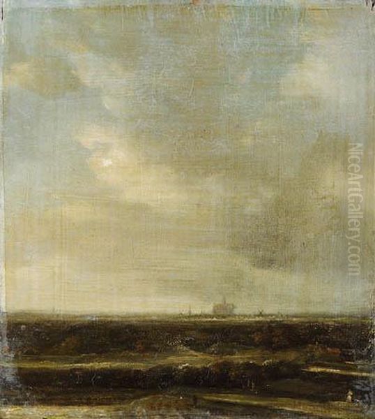 Landscape With A Distant View Of Haarlem Oil Painting by Jacob Van Ruisdael