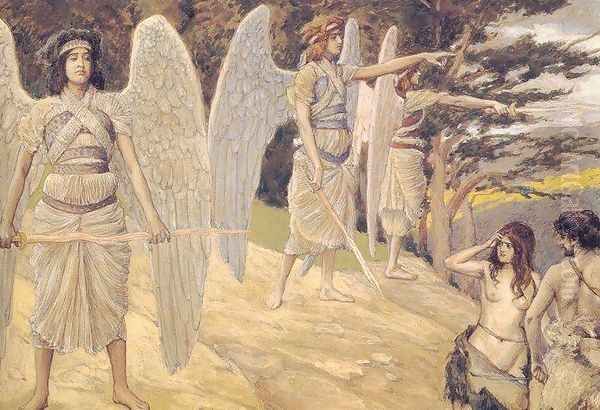 Adam and Eve Driven from Paradise Oil Painting by James Jacques Joseph Tissot