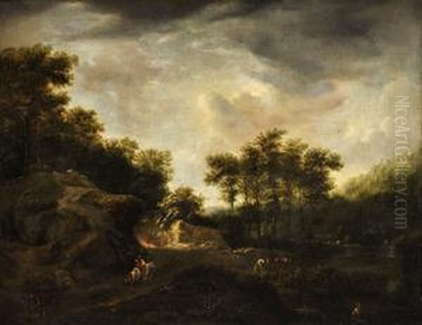 Krajina S Jazdcom Oil Painting by Salomon van Ruysdael