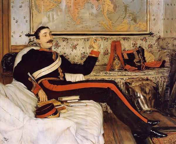 Captain Frederick Gustavus Burnaby Oil Painting by James Jacques Joseph Tissot