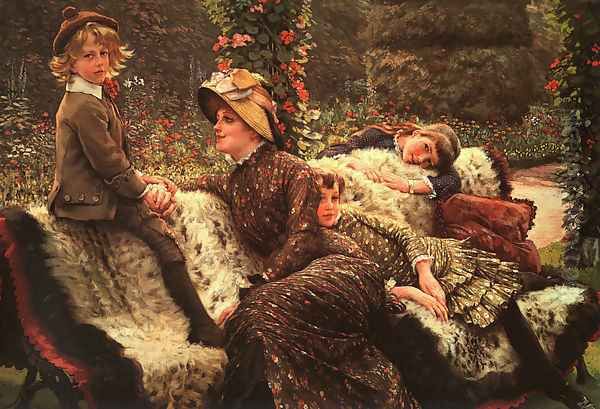 Le Banc de Jardin (The Garden Bench) 1882 Oil Painting by James Jacques Joseph Tissot