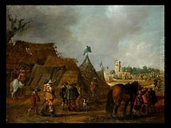 Das Militarlager Oil Painting by Salomon van Ruysdael