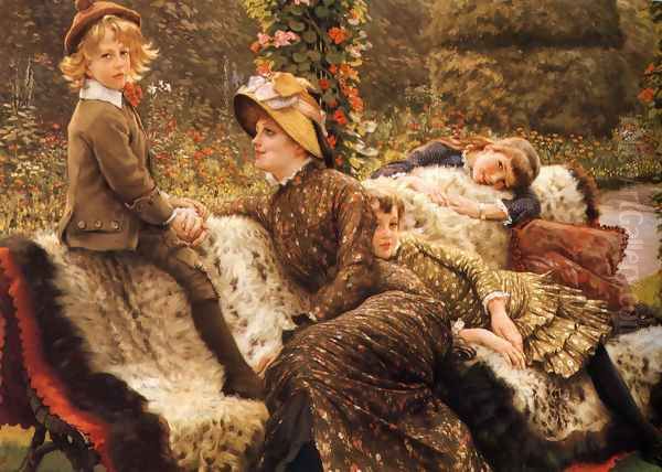 The Garden Bench Oil Painting by James Jacques Joseph Tissot