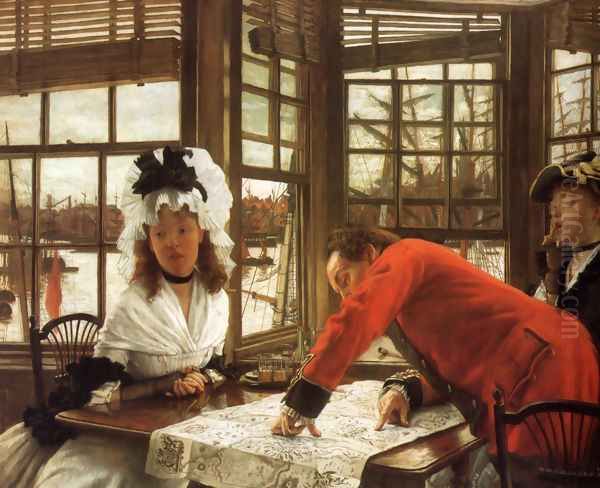 An Interesting Story Oil Painting by James Jacques Joseph Tissot