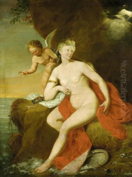 Venus Bei Der Toilette Oil Painting by Godfried Schalcken