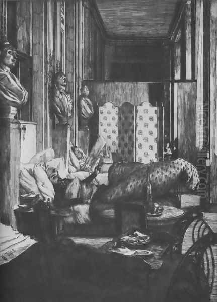 Le foyer de la Comédie-Fraçaise pendant le siège de Paris (The Green Room of the Theatre Français (Souvenir of the Siege of Paris)) Oil Painting by James Jacques Joseph Tissot