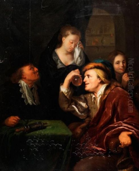 Der Arzt Bei Der Peinlichenuntersuchung Oil Painting by Godfried Schalcken