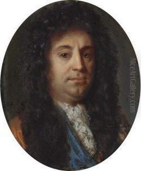 Portrait Of A Man In A Wig Oil Painting by Godfried Schalcken