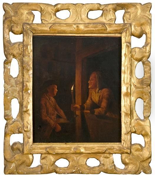 Scena Di Genere In Notturno Oil Painting by Godfried Schalcken