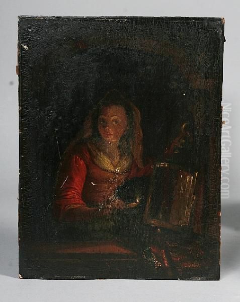 The Night Light Oil Painting by Godfried Schalcken