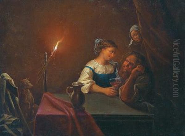 Dalla Mezzana Oil Painting by Godfried Schalcken