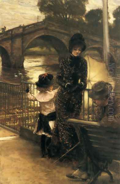 By The Thames At Richmond Oil Painting by James Jacques Joseph Tissot