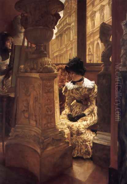 In The Louvre Oil Painting by James Jacques Joseph Tissot