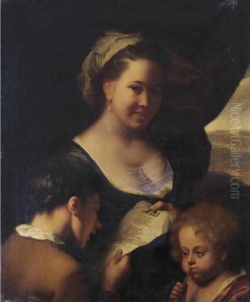 The Music Lesson Oil Painting by Godfried Schalcken