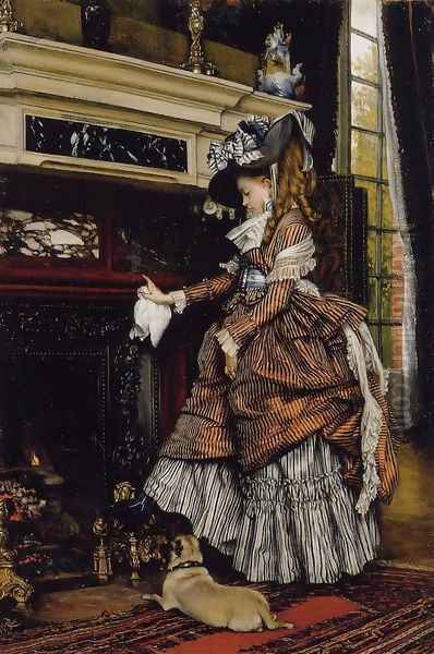 The Fireplace Oil Painting by James Jacques Joseph Tissot