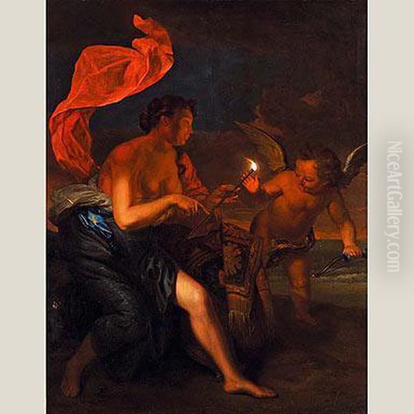 Venus Y Cupido Oil Painting by Godfried Schalcken