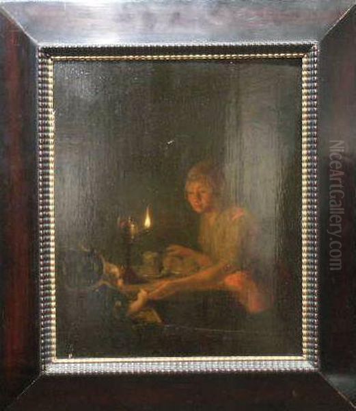 Mother And Child Oil Painting by Godfried Schalcken