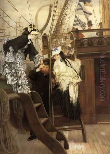 Boarding The Yacht Oil Painting by James Jacques Joseph Tissot