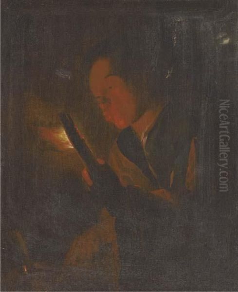 Lighting The Candle Oil Painting by Godfried Schalcken