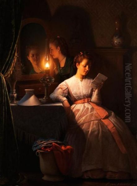 Der Liebesbrief Oil Painting by Petrus van Schendel