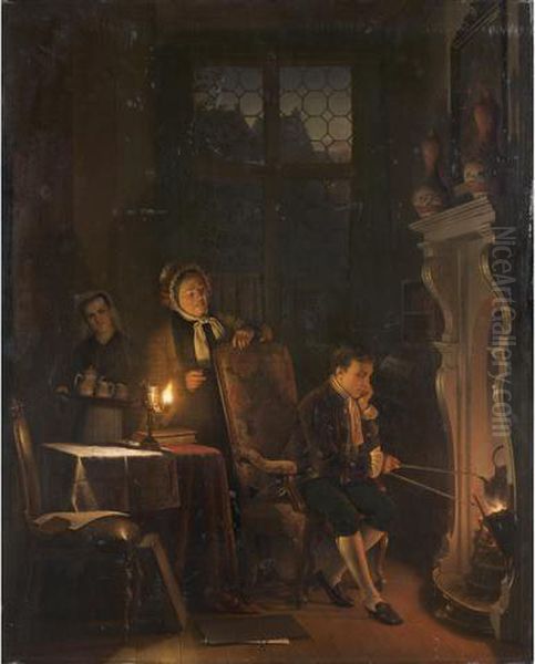 L'invention De La Vapeur Oil Painting by Petrus van Schendel