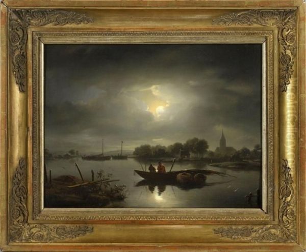 Atmospharisch Gestimmtes, In 
Feiner Lasurmalerei Ausgefuhrtes Werk Des Kunstlers. Van Schendel, 
1822-28 An Der Antwerpener Akademie Schuler Von Mathieu Ignace Van Bree,
 War In Amsterdam, Rotterdam Und Den Haag Tatig, Bevor Er Sich 1845 In 
Brussel  Oil Painting by Petrus van Schendel