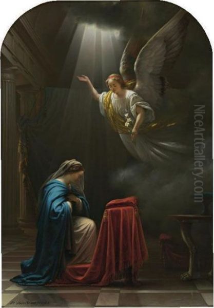 The Annunciation Oil Painting by Petrus van Schendel