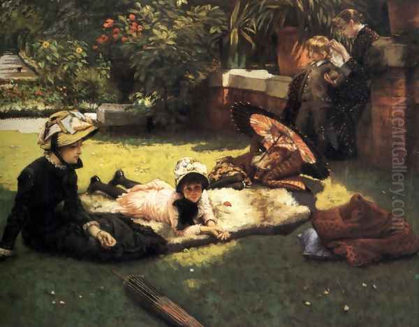 In The Sunshine Oil Painting by James Jacques Joseph Tissot