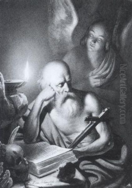 Heilige Hieronymus In Seiner Studierstube Oil Painting by Petrus van Schendel