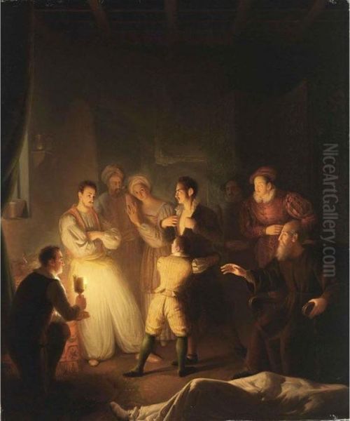 The Accusation Oil Painting by Petrus van Schendel