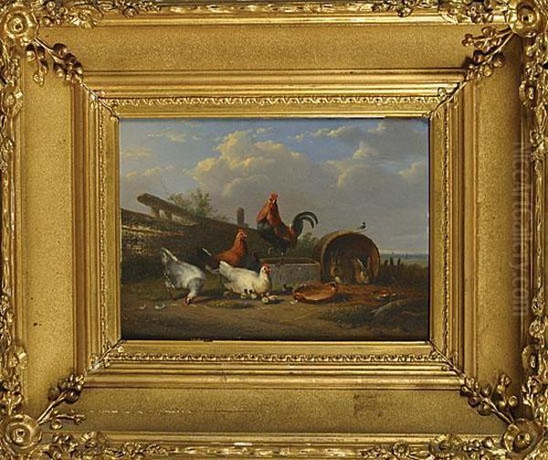 Kippen Oil Painting by Franz van Severdonck