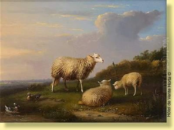 Moutons Dans Un Paysage Oil Painting by Franz van Severdonck