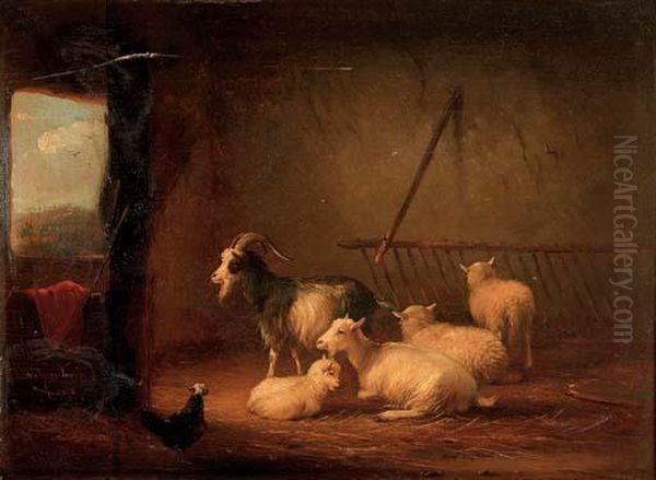 In The Barn Oil Painting by Franz van Severdonck