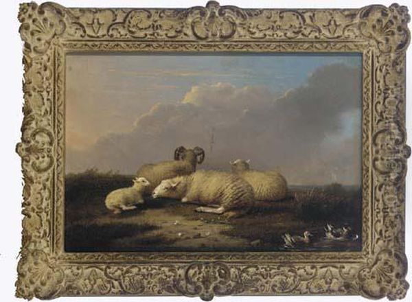 The End Of A Day's Grazing Oil Painting by Franz van Severdonck