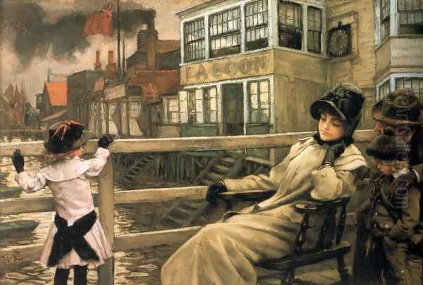 Waiting For The Ferry 1878 Oil Painting by James Jacques Joseph Tissot