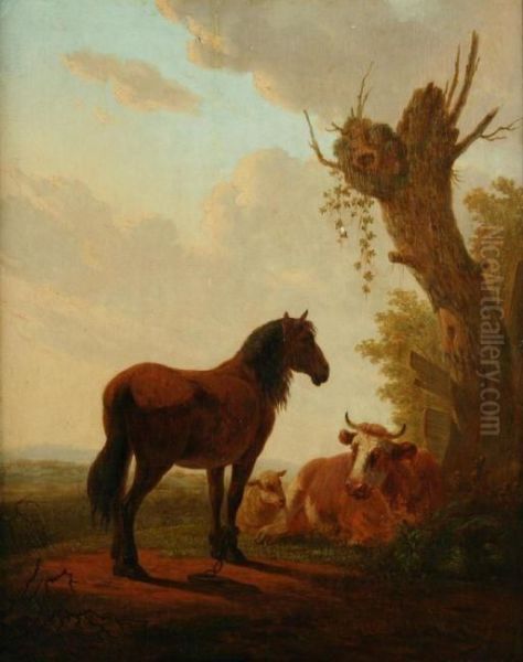 Landschaft Mit Pferd Oil Painting by Jacob Van Stry