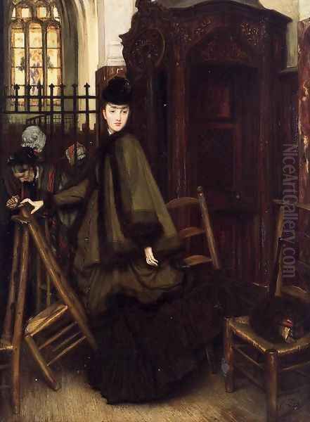 In Church Oil Painting by James Jacques Joseph Tissot