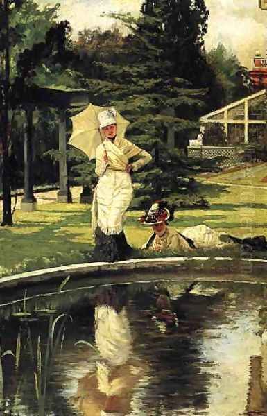 Jacques In An English Garden Oil Painting by James Jacques Joseph Tissot